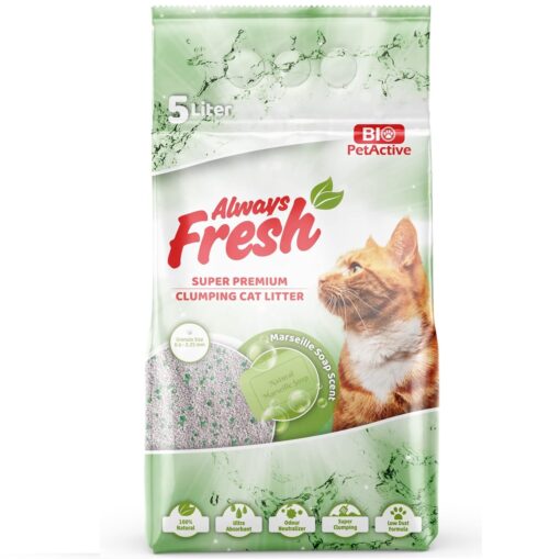 Litière agglomérante, parfumé et ultra-absorbante 5 Kg Always Fresh (parfum : Lavande | Baby powder | Savon de marseille) – Image 3