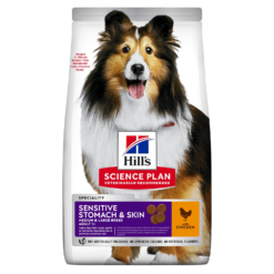 Hill’s Science Plan Aliment Pour Chien Adulte De Taille Medium Et Grande Sensitive Stomach and Skin Au Poulet (2.5kg | 14kg)