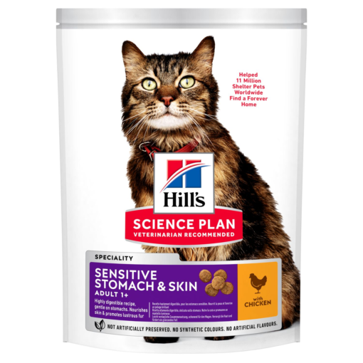 Hill’s Science Plan Aliment Pour Chat Adulte Sensitive Stomach And Skin Au Poulet (1.5kg)