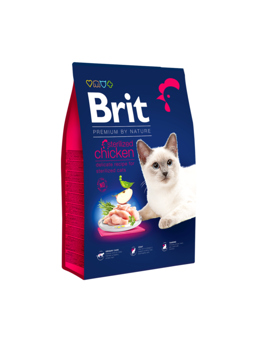 Brit Premium by Nature Chat adulte stérilisé Poulet 1.5kg ou 8kg