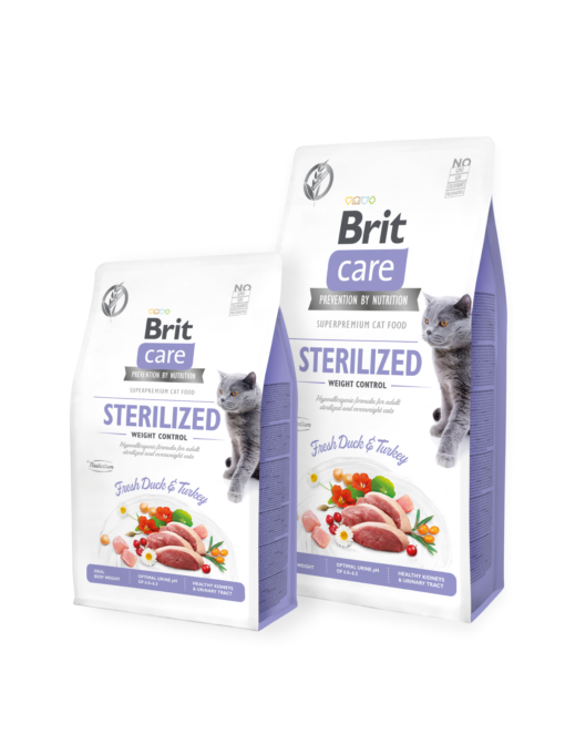 Brit Care Cat Grain-Free STERILIZED AND WEIGHT CONTROL 2kg | 7kg (controle de poid)