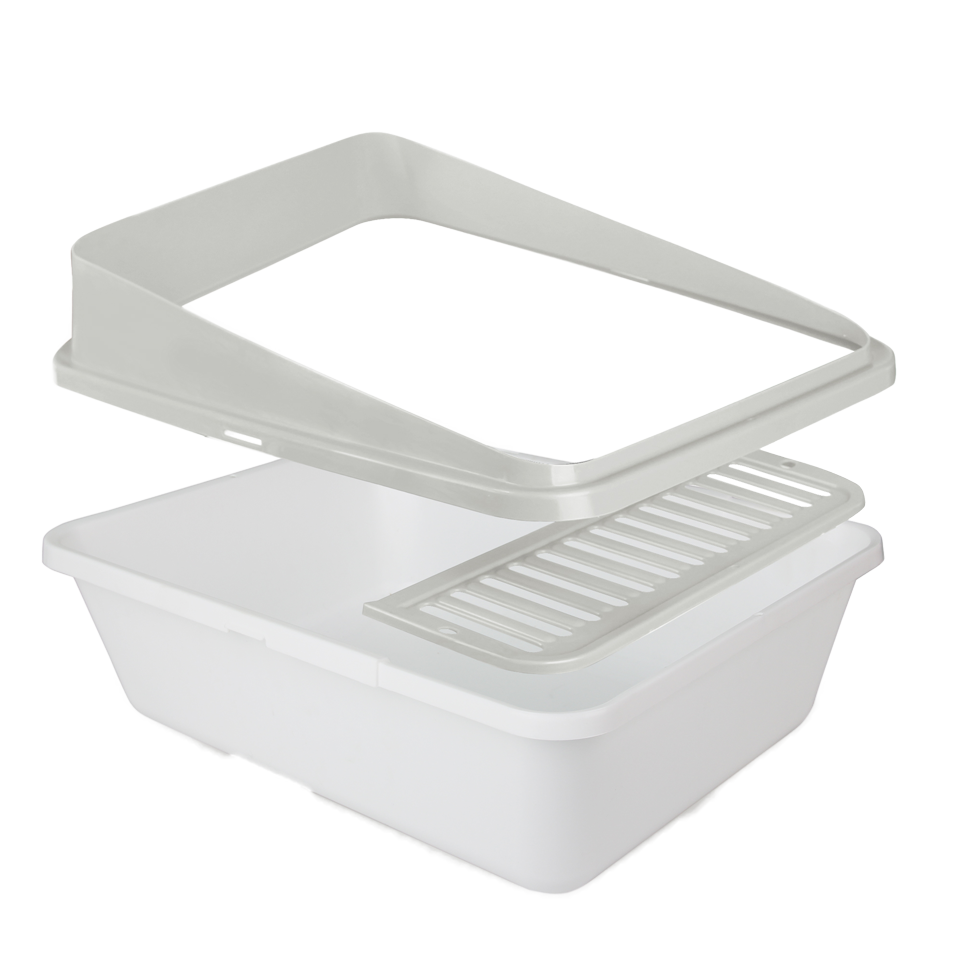 Bac à litière grande taille avec grille filtrante Pet World