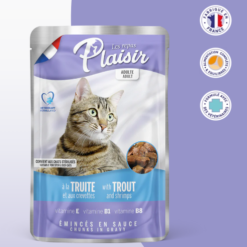 Sachets fraîcheur 100g d'émincés au Truite et Crevette en sauce (convient pour chat stérilisé)