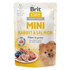 Brit Care Mini Rabbit and Salmon Fillets in Gravy (Lapin et Saumon) 85g