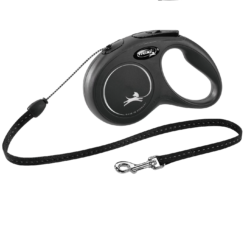 Laisse Standard Cordon 5M Noir Flexi (Taille S et M)