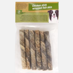 Friandises à mâcher pour chien Peau de Boeuf et de Poisson 120g