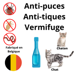 Anti-puces et Vermifuge pour Chat et chaton ×1 pipette - Fabriqué en Belgique-