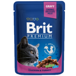 Brit Premium Pochon Poulet et Dinde pour chat 100g