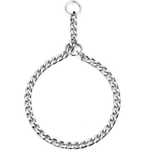 Collier étrangleur ajustable en acier inoxydable pour petit chien (76 cm)