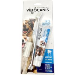 Kit Dentaire Triple Action pour Chien. Brosse à dent et Dentifrice