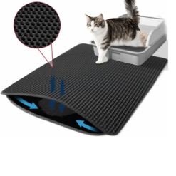 Tapis à litière à deux couches Noir et Blanc avec Plusieurs Tailles