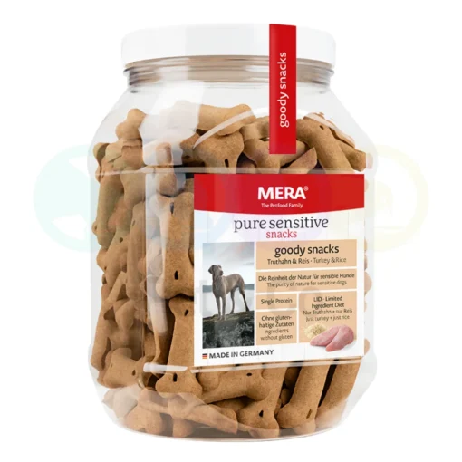 Mera Goody Snack Dinde et Riz pour chien 600g