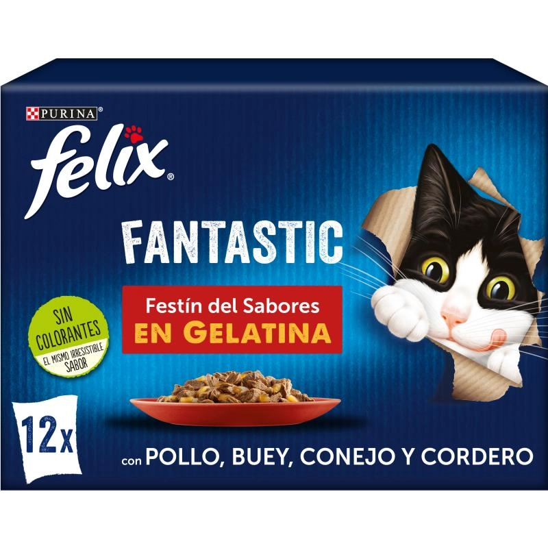 Purina Felix Fantastique Festin de Saveurs en Gélatine 12x85g