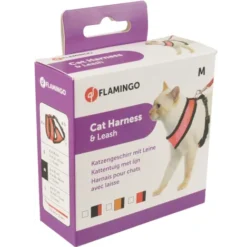 Flamingo Harnais avec laisse Chat Medium Harms Rouge Et Noir