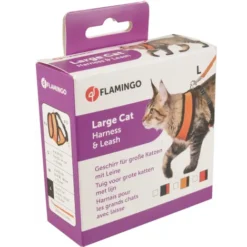 Flamingo Harnais avec laisse Chat Harms Rouge Et Noir
