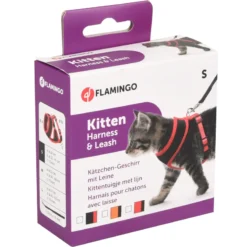 Flamingo Harnais avec laisse Chaton Harms Rouge & Noir