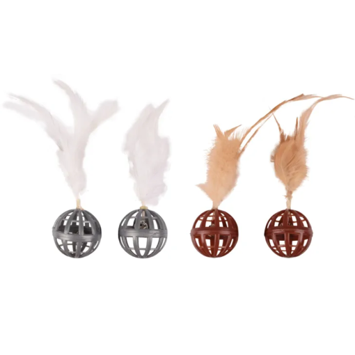 Flamingo Jouet Dian Balle Plusieurs couleurs (2 balles avec plumes) – Image 2