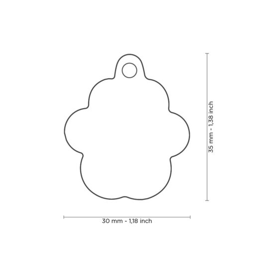 Médaille Shine Patte Grand Glitter Gris – Image 3