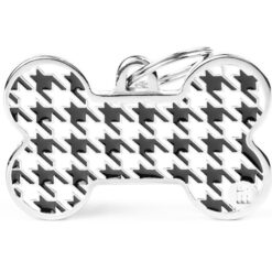 Médaille Style Pied de Poule Os XL Noir