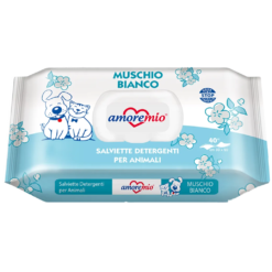 Lingettes Amoremio humides pour chiens et chats (40 PCS) MOUSSE BLANCHE