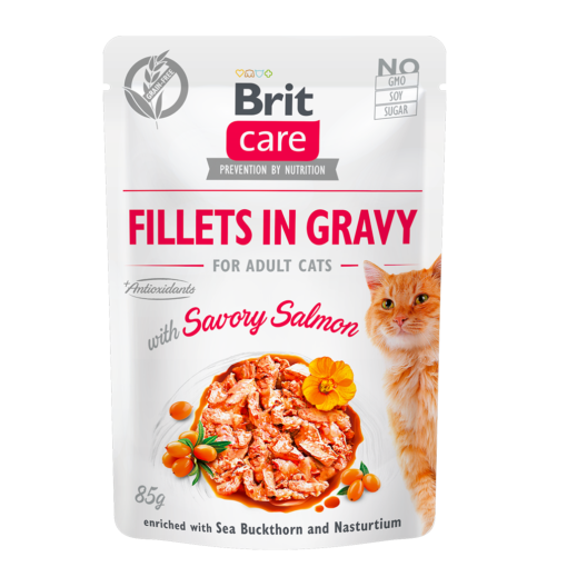 Brit Care Pochons en Sauce Pour Chat Savory Salmon (Saumon) 85 G