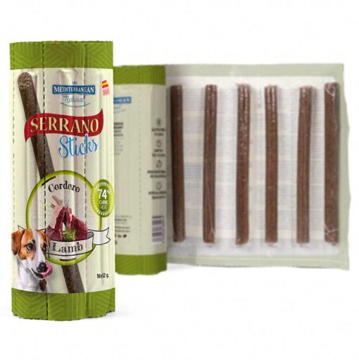 Sticks Serrano Pour Chiens Agneau (8pcsx12g)- Mediterrane