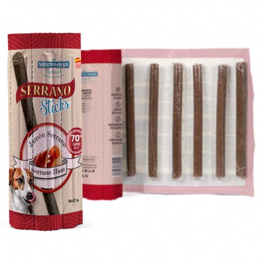 Sticks Serrano Pour Chiens Jambon (8pcsx12g)- Mediterrane