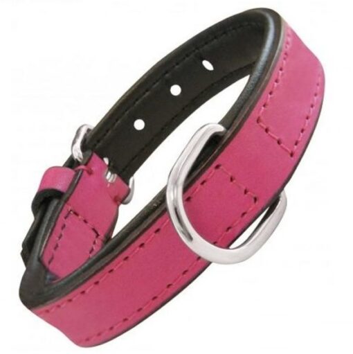 Collier en Cuire Rembourré Fuchsia Plusieurs Tailles (30cm | 35cm | 40cm)