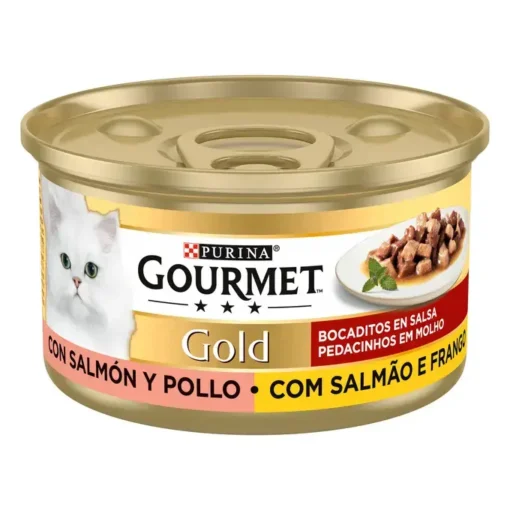 Purina Gourmet Gold Morceaux de Saumon et Poulet 85gr