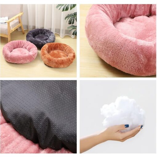 Lit Rond en Doudou Velours Ultra Doux pour Chat et Petit Chien - Diamètre 50 cm – Image 6
