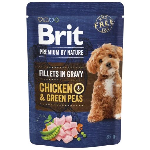 Brit Premium by Nature Dog Fillets in Gravy Chicken & Green Peas (Poulet en Sauce et Petits Pois) 85 g