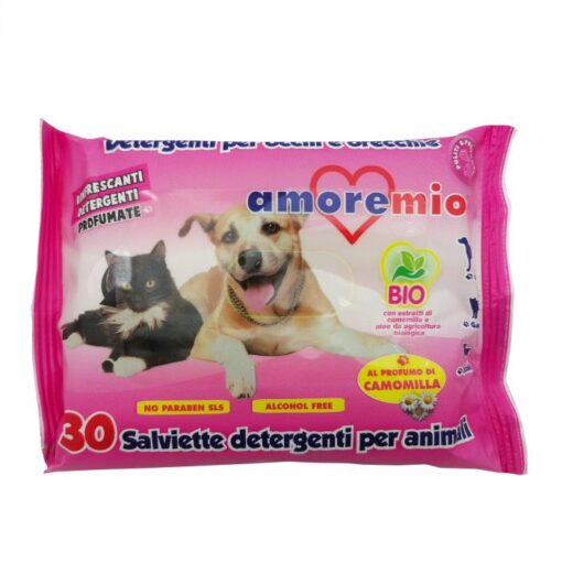 Lingettes Amoremio humides pour chiens et chats (30 PCS)