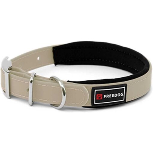 Collier pour chien confort beige Rembourré FREEDOG Plusieurs Tailles (35cm | 40cm)