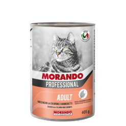 Morando Morceaux de Saumon et Crevettes avec Sauce Pour Chats 405g