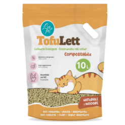 Litière au Tofu Naturel 10L - Tofulett (Sans Parfum)