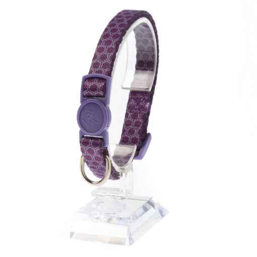 Leo Pet Collier Chat Hexagone 20-35cm (Mauve ou Noir)