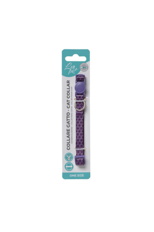 Leo Pet Collier Chat Hexagone 20-35cm (Mauve ou Noir) – Image 4