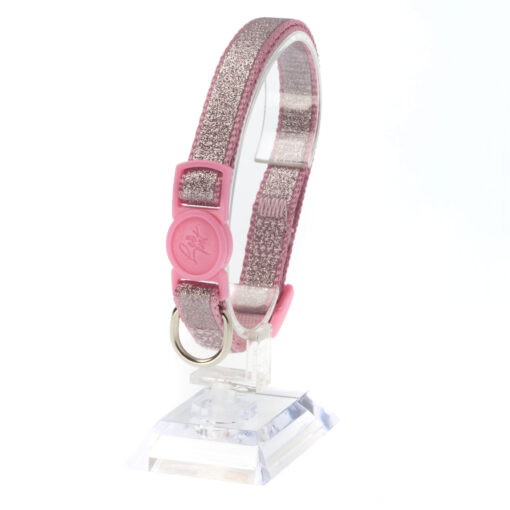 Leo Pet Collier Chat Paillettes Réfléchissantes 20-35cm (Gris | Rose | Bleu) – Image 2