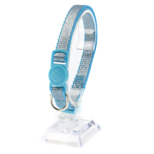 Leo Pet Collier Chat Paillettes Réfléchissantes 20-35cm (Gris | Rose | Bleu) – Image 3