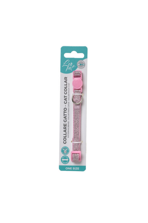 Leo Pet Collier Chat Paillettes Réfléchissantes 20-35cm (Gris | Rose | Bleu) – Image 4