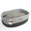 Lit Ovale Pour Chat et Petit Chien ( Gris | Tan )