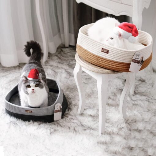 Lit Ovale Pour Chat et Petit Chien ( Gris | Tan ) – Image 7