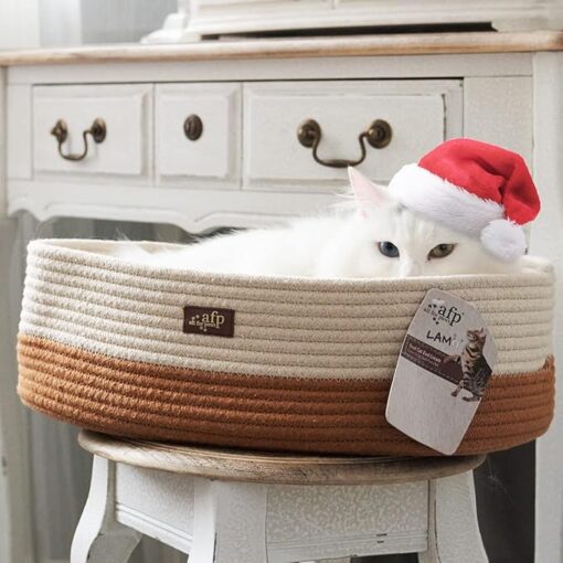 Lit Ovale Pour Chat et Petit Chien ( Gris | Tan ) – Image 5