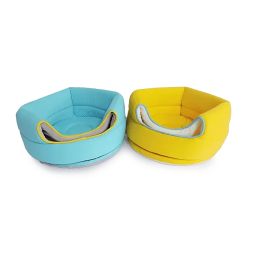 Niche pour chat nid et grotte, literie turquoise 40x40cm (Turquoise ou Jaune) – Image 3