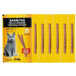 Barres de Collation Pour Chats (Saumon au Truite | Compy au Poulet et Foie) Barritas 10 pièces
