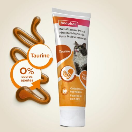 Pâte Multivitaminée à La Taurine et Aux Omégas Pour Chat Beaphar 100g – Image 3
