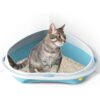 Bac à litière d'angle pour Chat Rose | Gris | Bleu Ciel | Vert