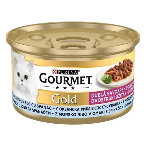 Purina Gourmet Gold Pâté au Poisson dans une sauce aux épinards