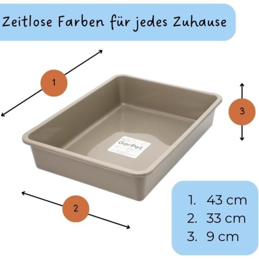 Bac à litière Rectangle (cm 43x33x9 h) – Image 2