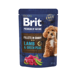 Brit Premium by Nature Dog Fillets in Gravy Lamp & Green Peas (Agneau et Petits Pois) 85 g